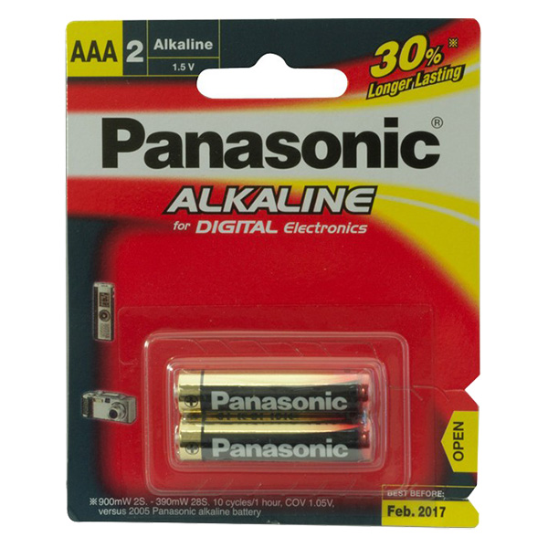Pin đũa Aaa Lr03 Panasonic Alkaline Lr03t2b 15v Vỉ 2 Viên Pin Panasonic Chính Hãng